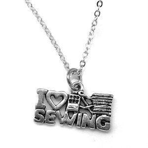 I love Sewing Charm Necklace